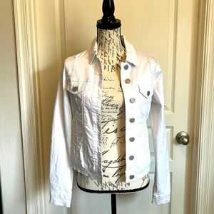 Ashley Mason white distressed jean jacket
